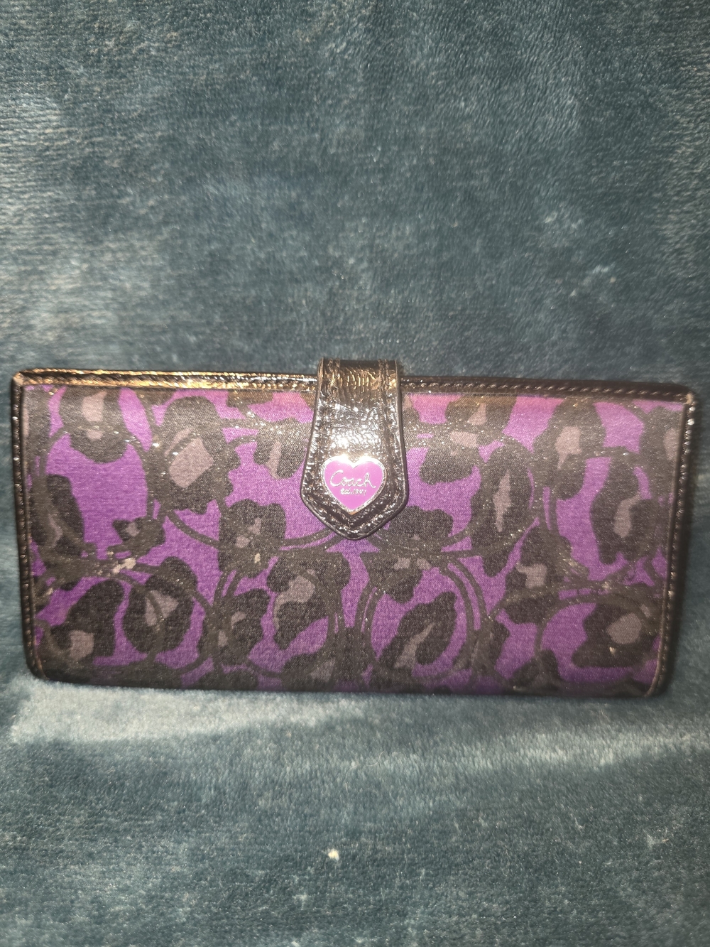 Coach Purple Floral Print Continental Wallet